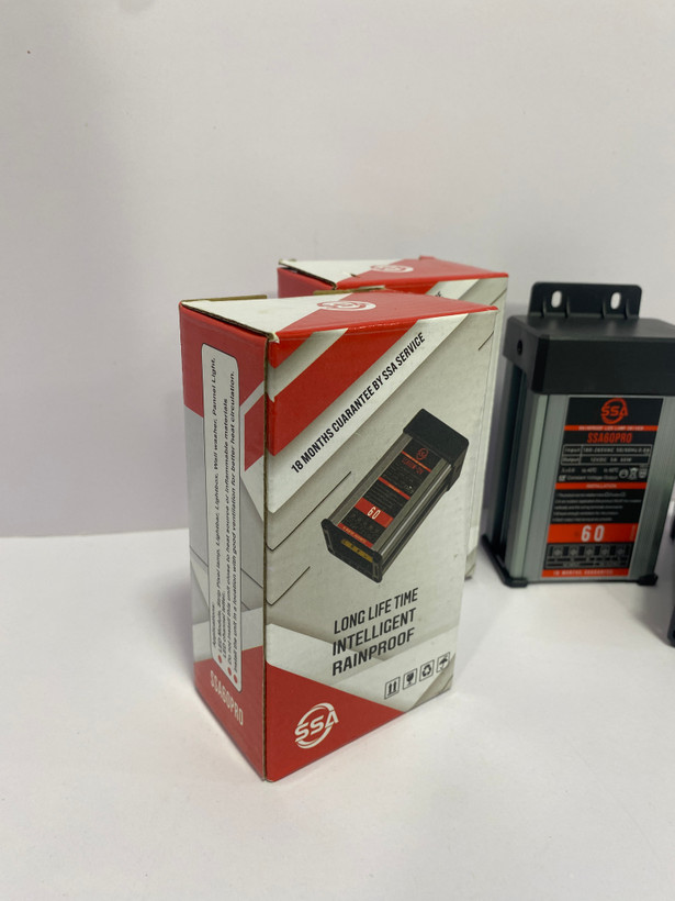 درایور (پاور) LED ضدآب SSA60PRO | ۱۲ ولت ۶۰ وات + ضدباران + طول عمر بالا + مناسب فضای باز
