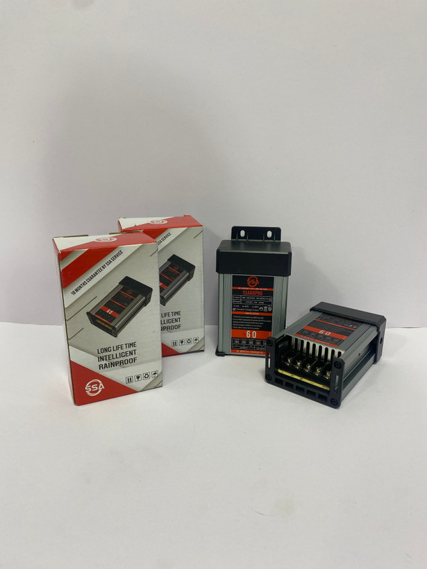 درایور (پاور) LED ضدآب SSA60PRO | ۱۲ ولت ۶۰ وات + ضدباران + طول عمر بالا + مناسب فضای باز