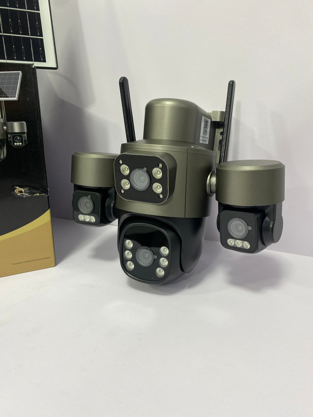 دوربین خورشیدی 4G مدل AOV-760 | سهچشمی + دو پنل خورشیدی + بدون نیاز به برق و وایفای